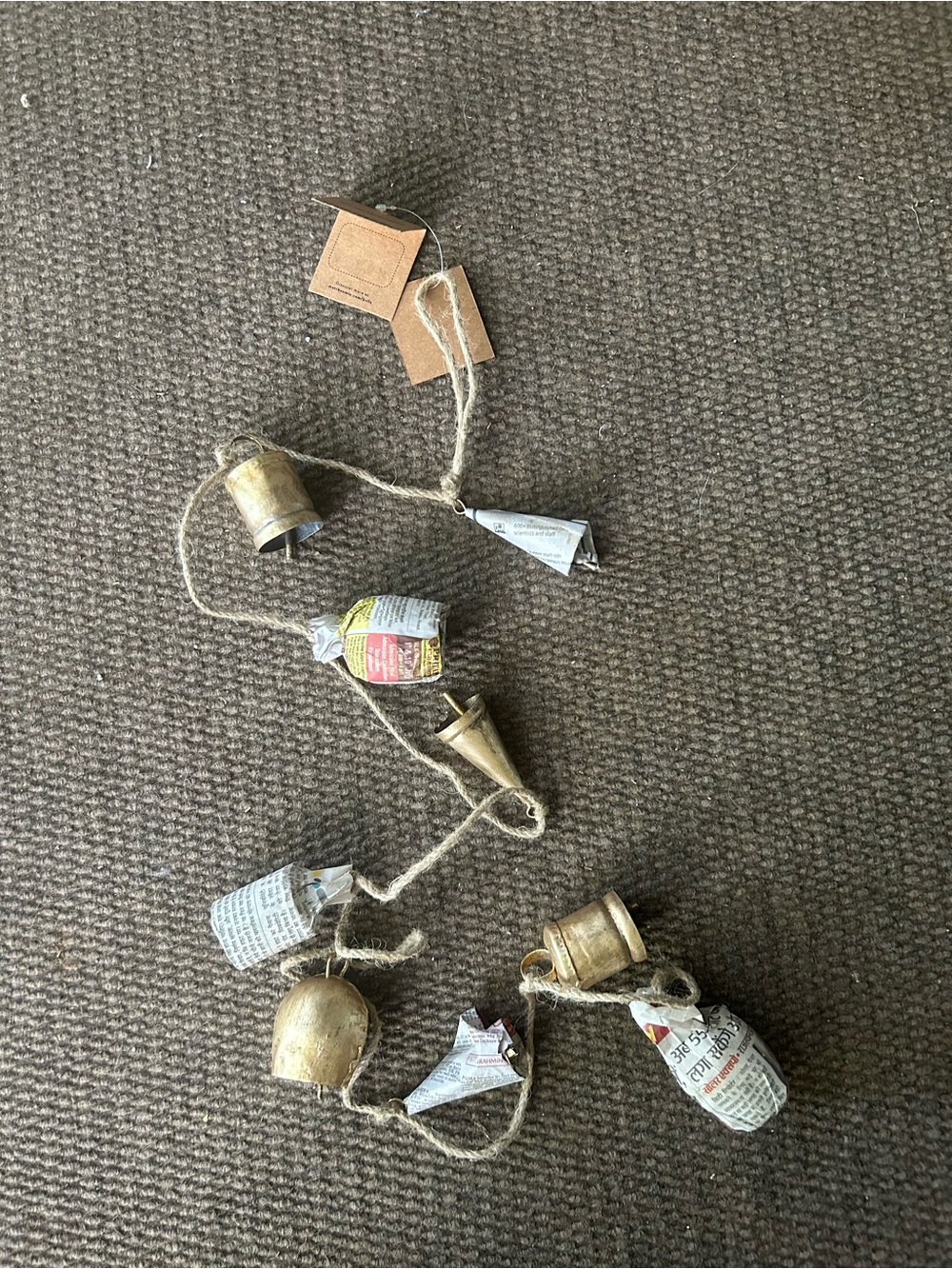 Rustic Gold Bell String Garland - Home Accents Decor